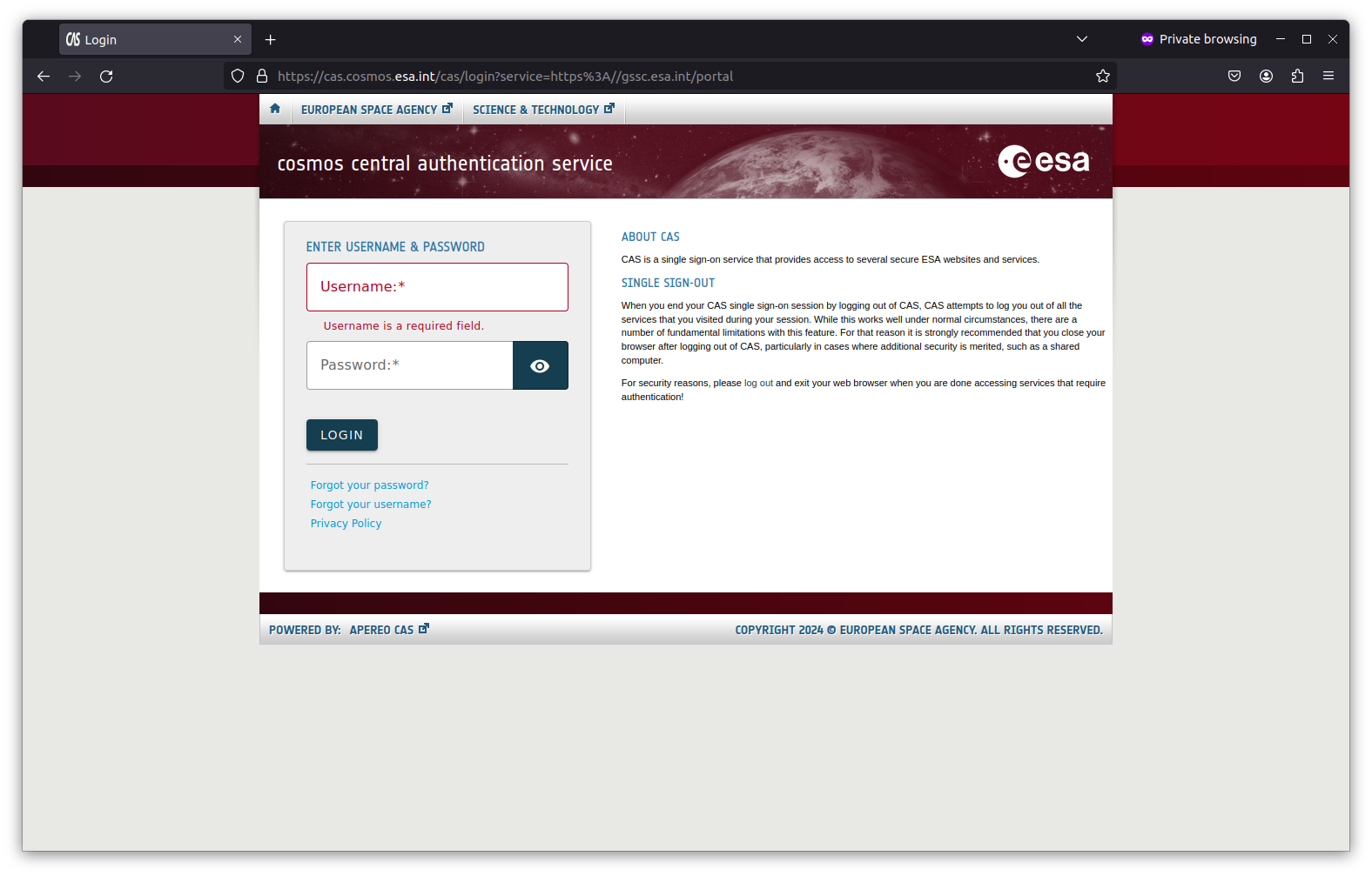 COSMOS Login